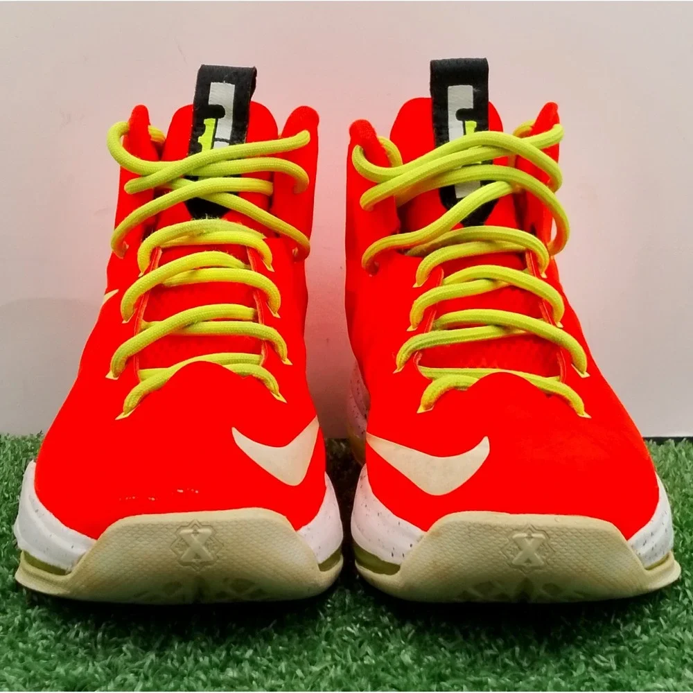Nike LeBron 10 X Shoes Youth Size 4Y Bright Crimson Black Volt Athletic Sneakers
